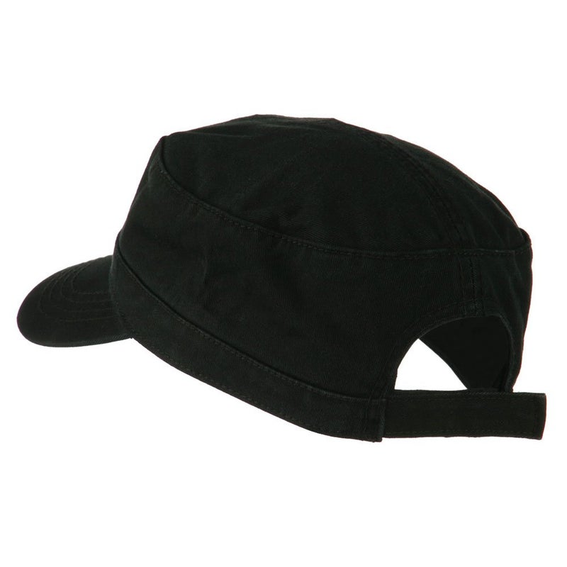 OTTO Garment Washed Adjustable Army Cap - Black OSFM - Image 2